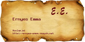 Ernyes Emma névjegykártya